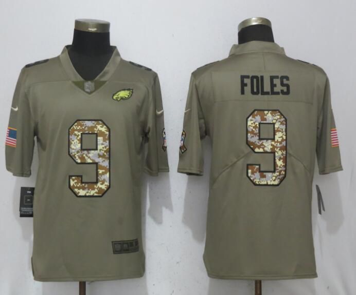 Men Philadelphia Eagles #9 Foles Olive Camo Carson Salute to Service Nike Limited NFL Jerseys->philadelphia eagles->NFL Jersey